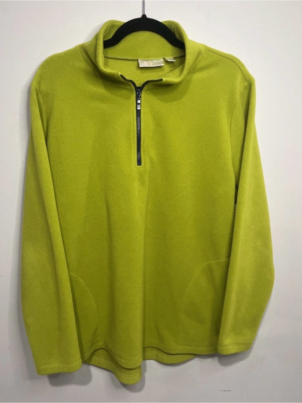 Belle by Kim Gravel Lime Green Women's Zip Pullover Fleece - Size M